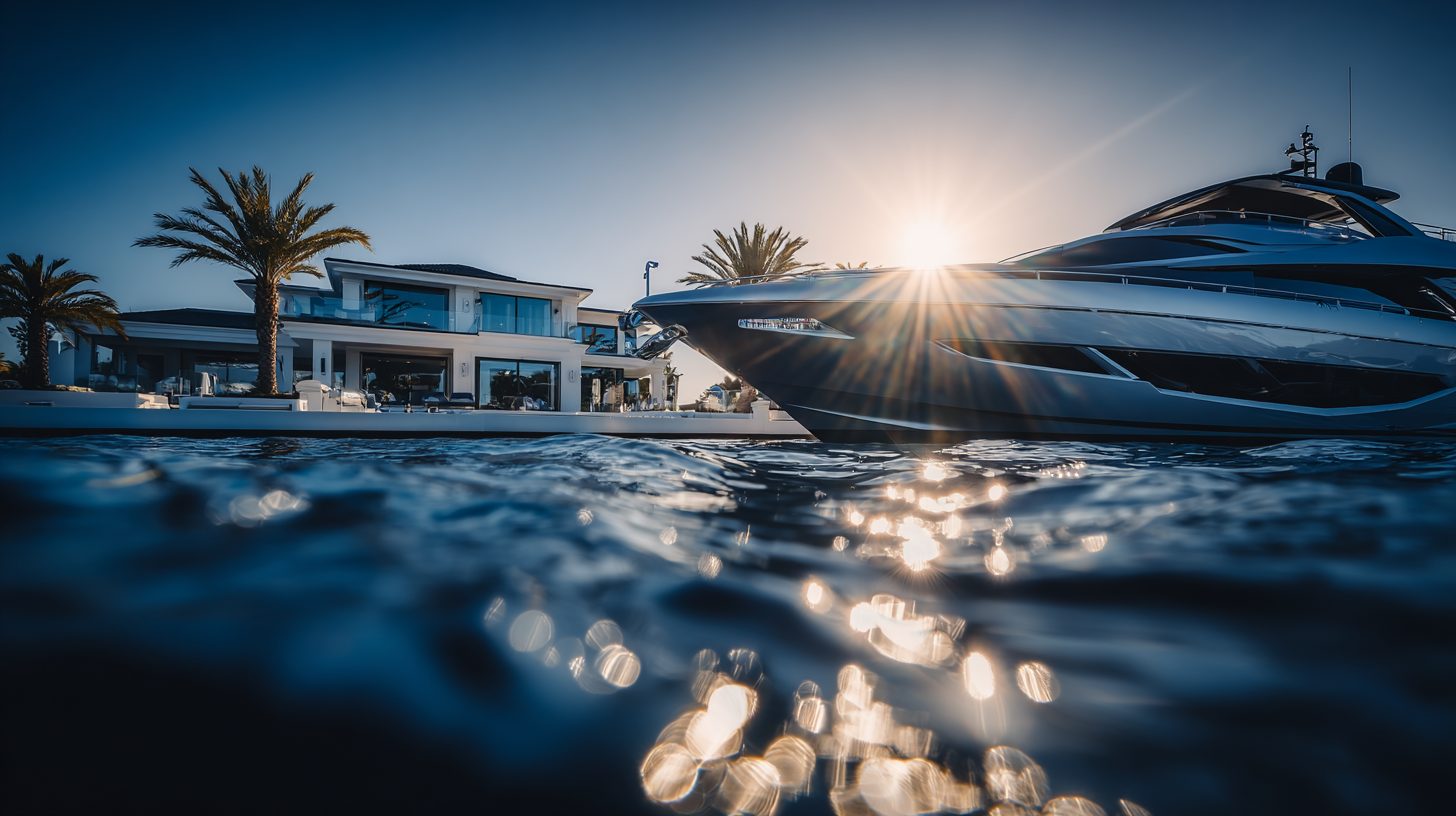 Luxury yacht at sea — mobile marine detailing
