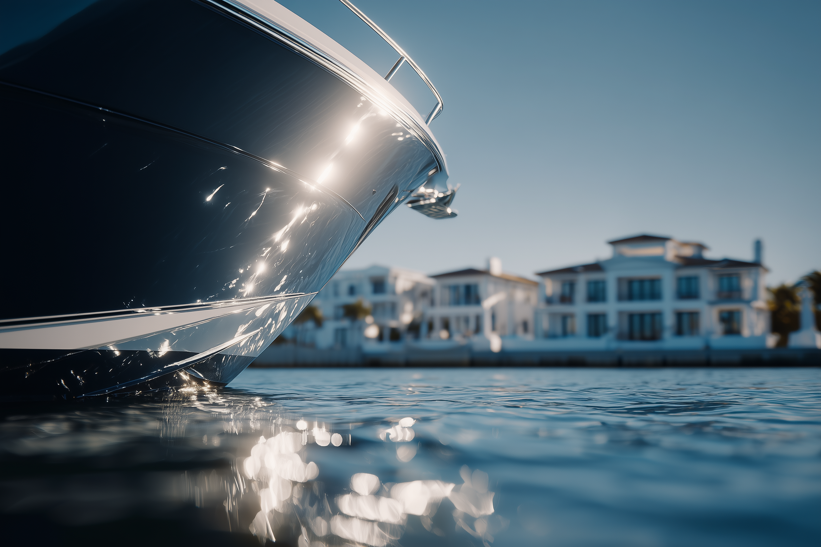 Luxury yacht at sea — mobile marine detailing