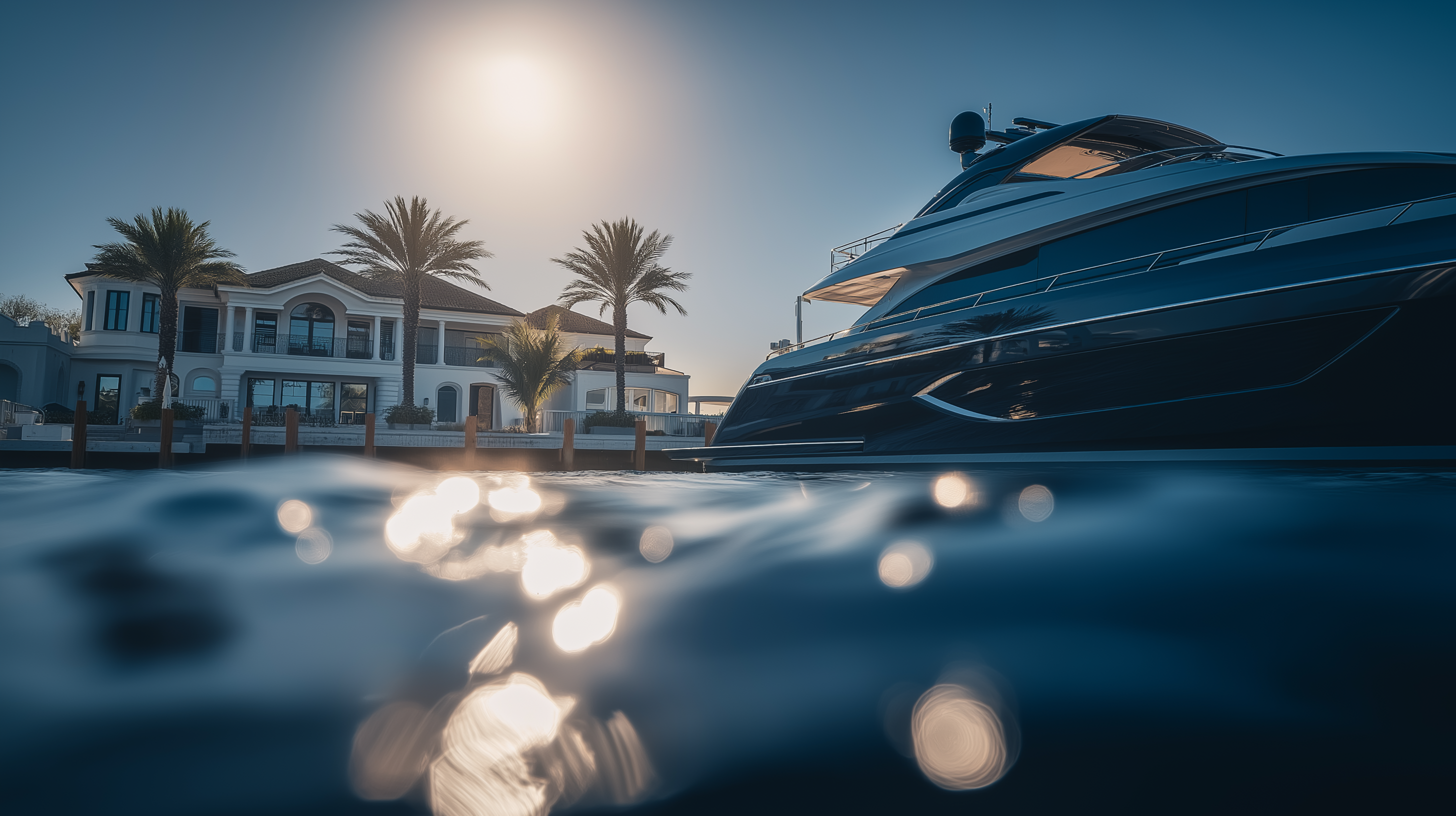 Luxury yacht at sea — mobile marine detailing