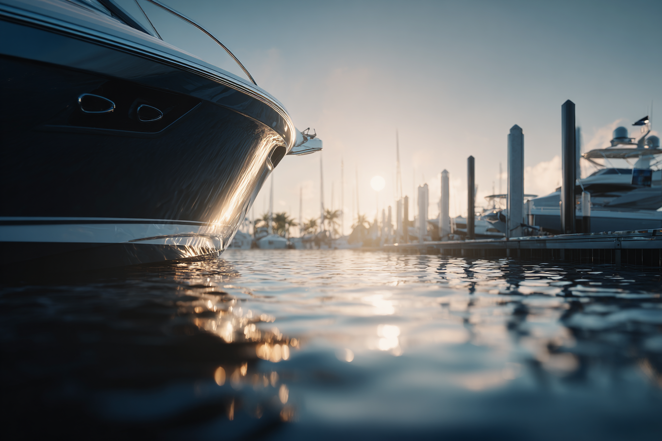 Luxury yacht at sea — mobile marine detailing