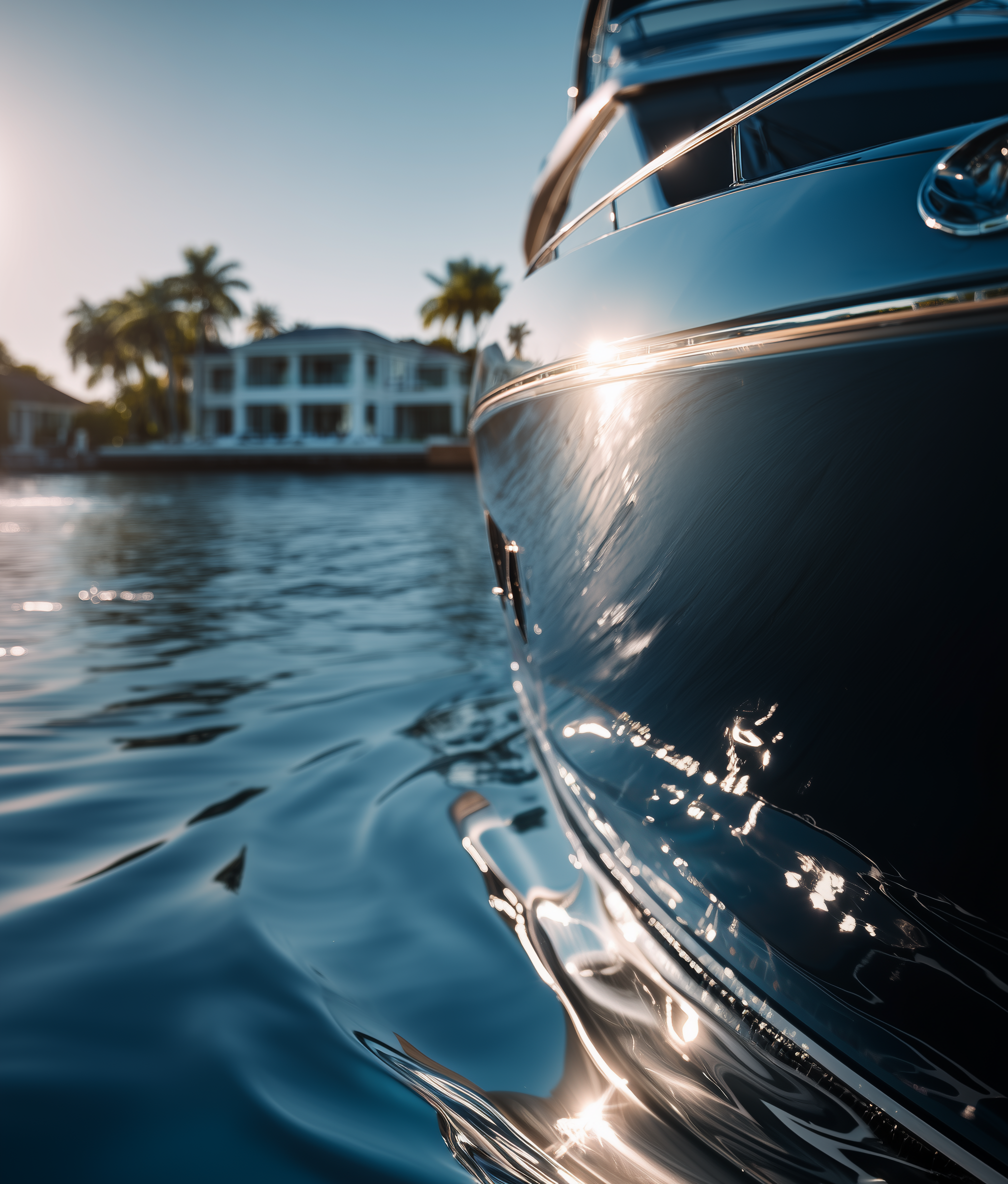 Luxury yacht exterior — precision detailing and protection